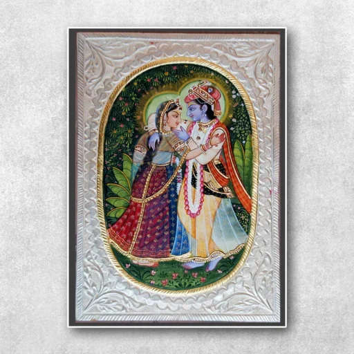 Sacred Devotion: Radhe Krishna - Oil Canvas Painting