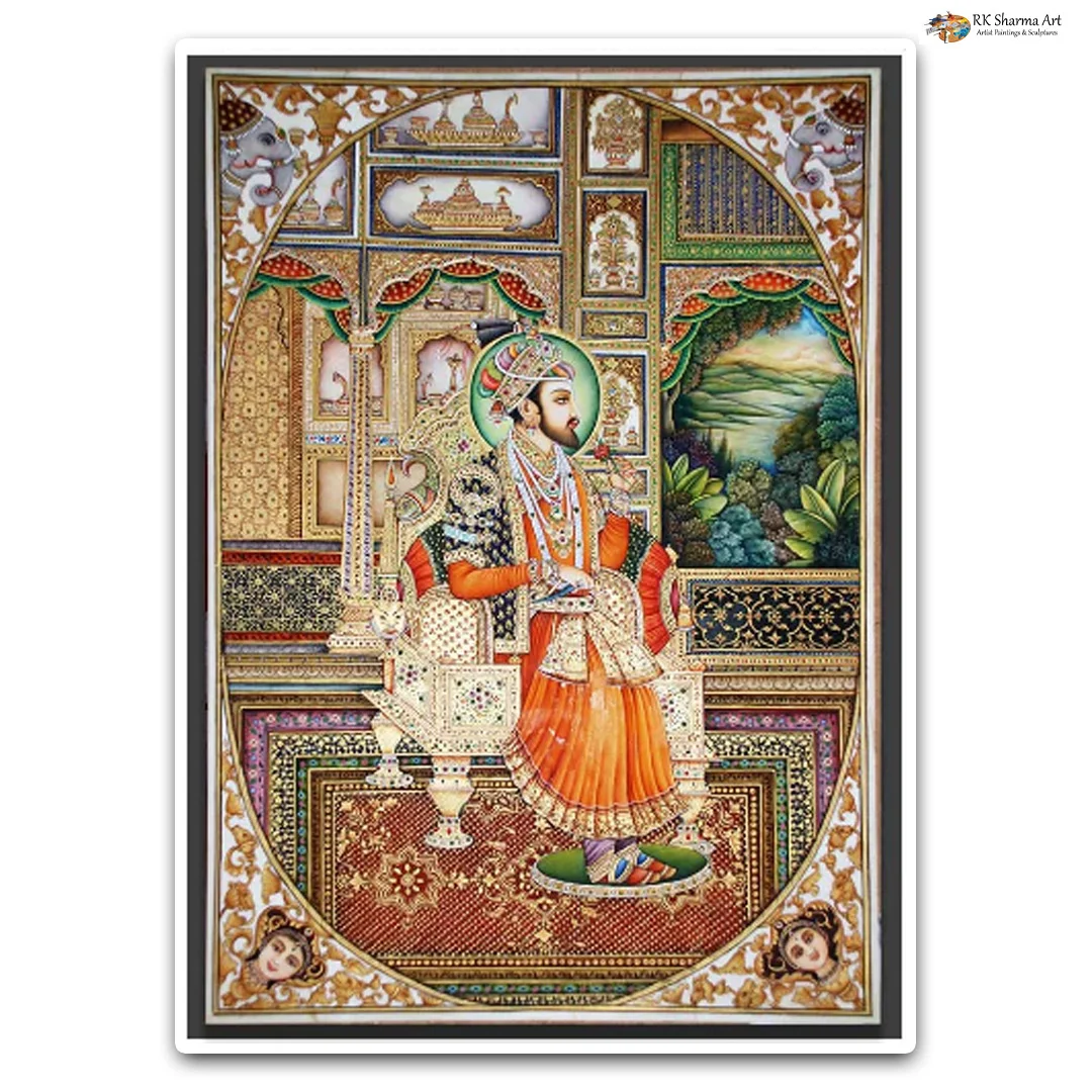 Regal Elegance Mughal Painting