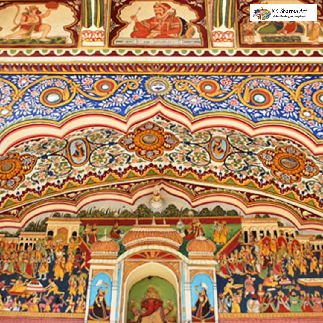 Title: "Timeless Frescoes: Wall and Ceiling Art Painting by RK Sharma"