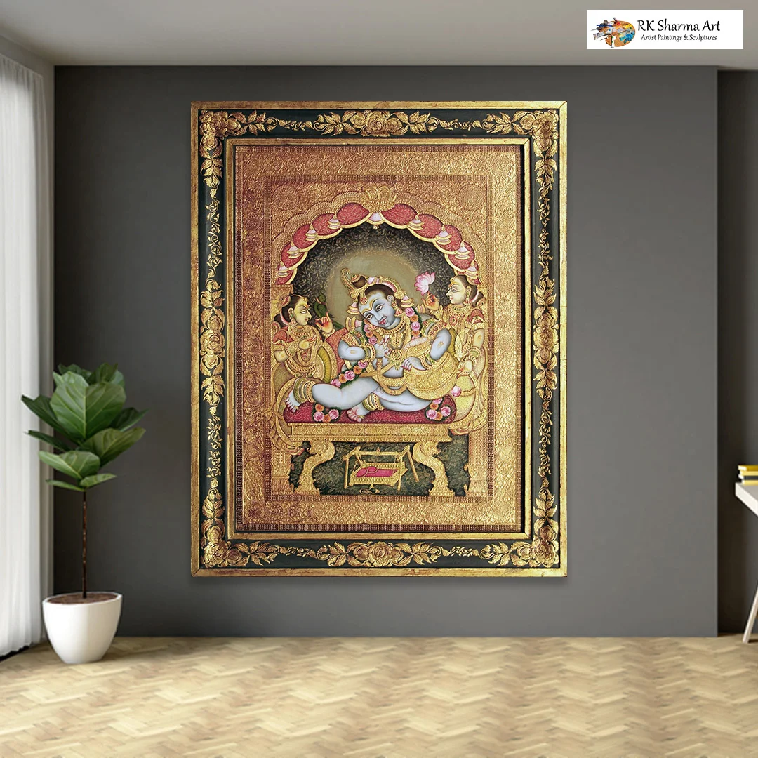 Title: "Radiant Treasures: Tanjore Art Painting by RK Sharma"