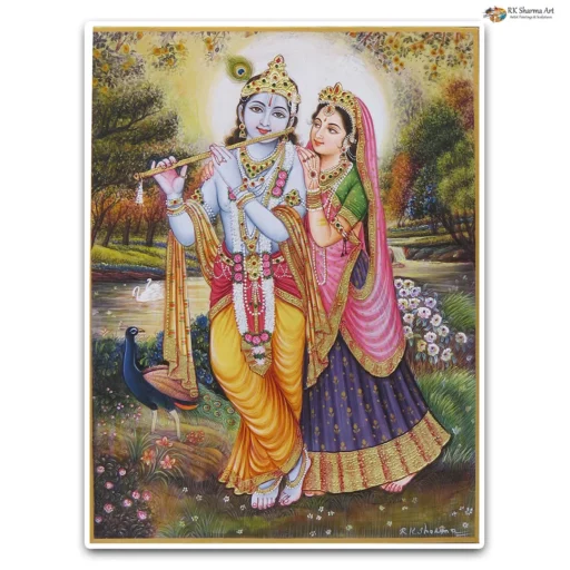 Eternal Love Radha Krishna Miniature Painting